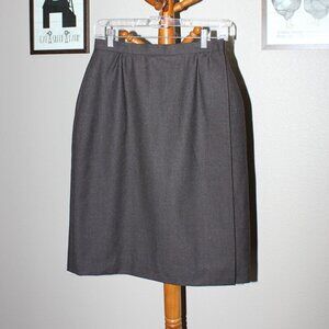 Burberrys Vintage Wool Wrap Skirt Brown Size 10 Office Classic Basic Versatile